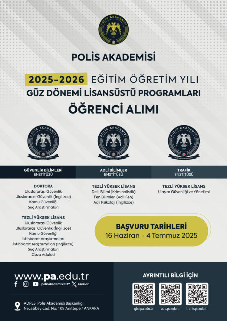 POLİS AKADEMİSİ LİSANSÜSTÜ PROGRAMLARI